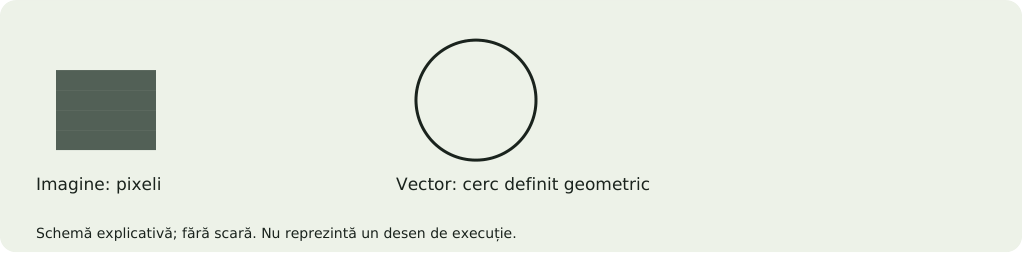 Schemă explicativă: Raster, vector și model 3D